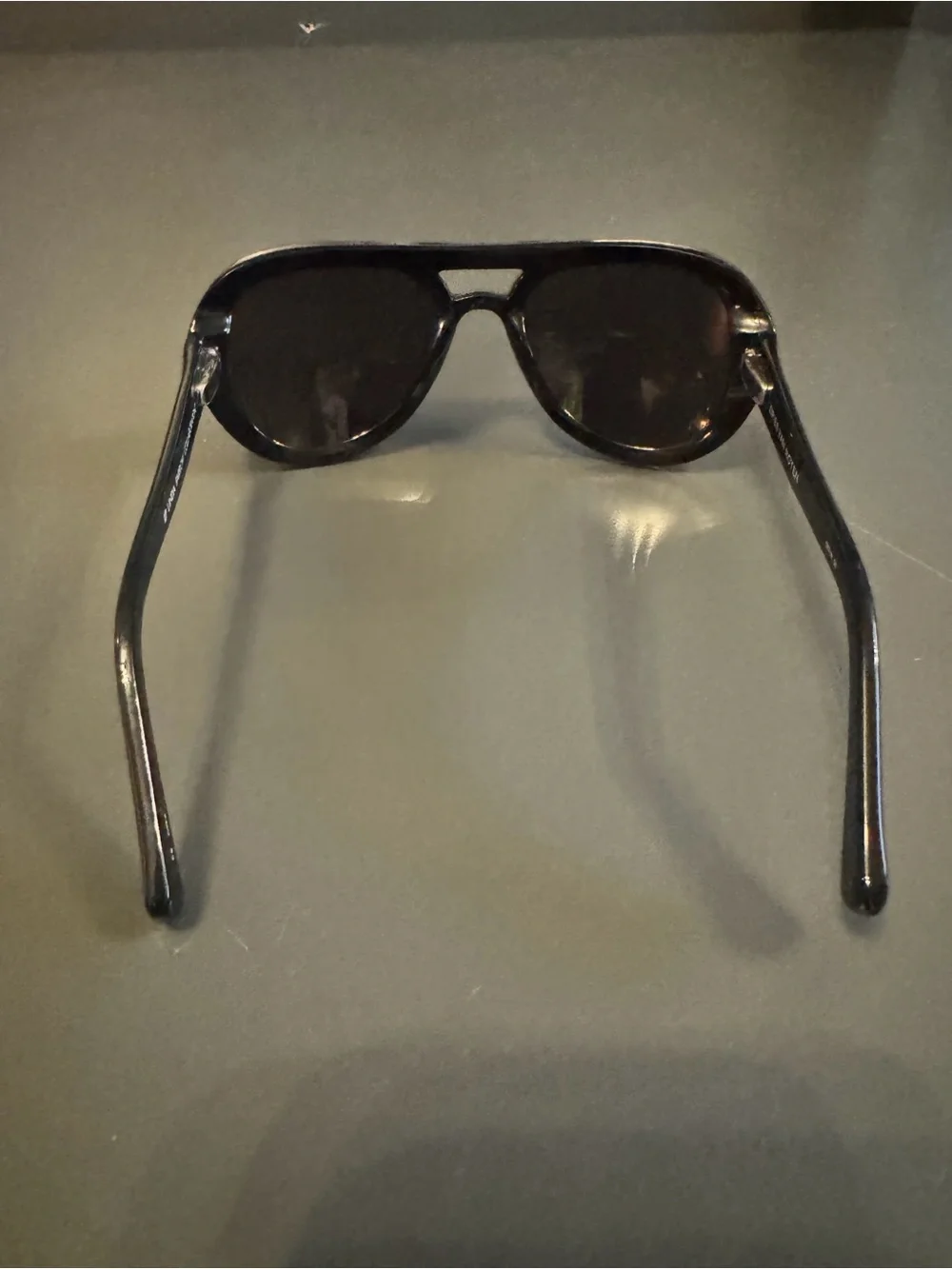 Dries Van Noten Black and Silver Aviator Sunglasses